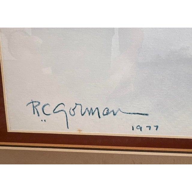 Rc Gorman Woman in Blue Blanket 1977 Framed Signed Lithograph For Sale - Image 9 of 10