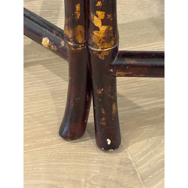 Vintage Maitland-Smith Chinoiserie Palm Beach Style Faux Bamboo and Faux Tortoise Coffee Table For Sale - Image 18 of 18