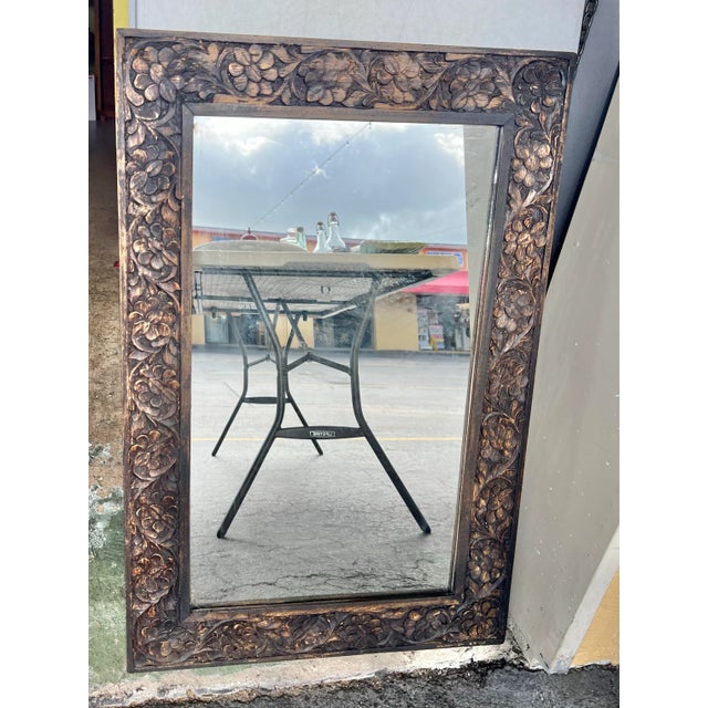 Vintage Wood Carved Mirror For Sale - Image 4 of 7