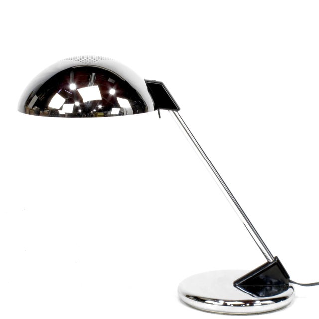 Chrome Cantilever Seneca Desk Lamps With Domed Shade, Circa 1960s - A Pair For Sale - Image 4 of 10