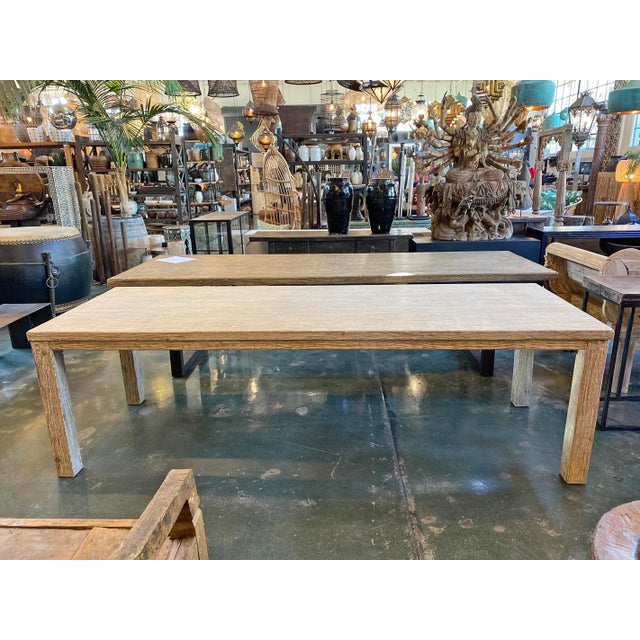 Late 20th Century Weathered White Vintage Elm Dining Table For Sale - Image 5 of 6