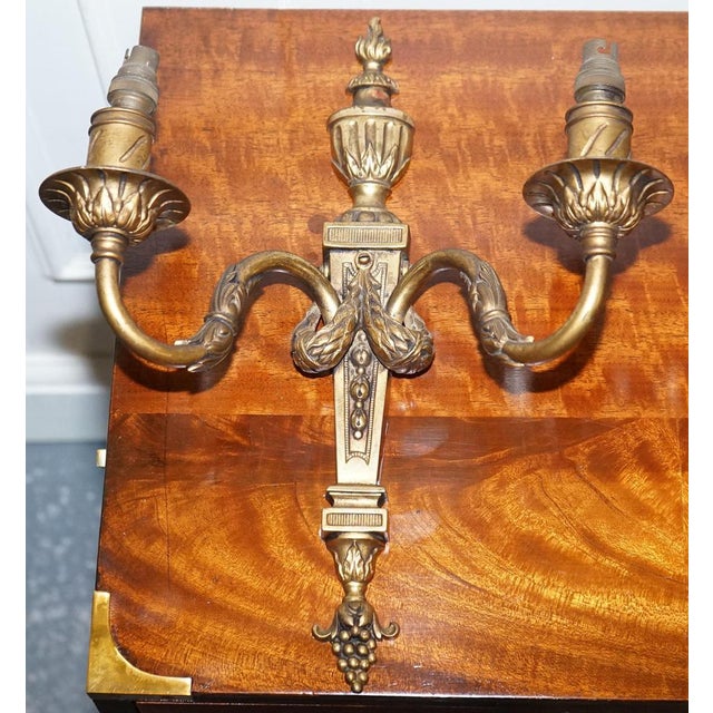 French Brass Sconces, Set of 2 For Sale - Image 3 of 13