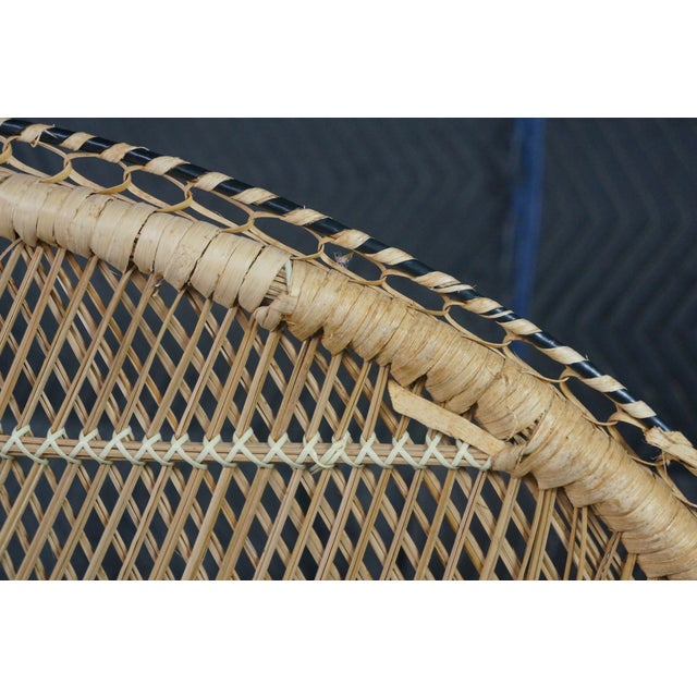 Mid-Century Modern Bamboo & Rattan Peacock Throne Accent Chair Boho Chic MCM For Sale - Image 18 of 18