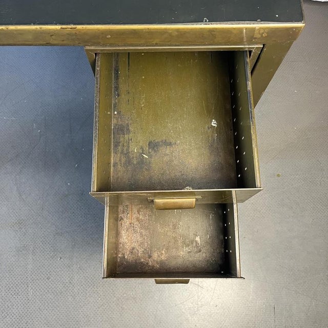 Vintage Industrial Single Pedestal Steel Desk For Sale - Image 6 of 10