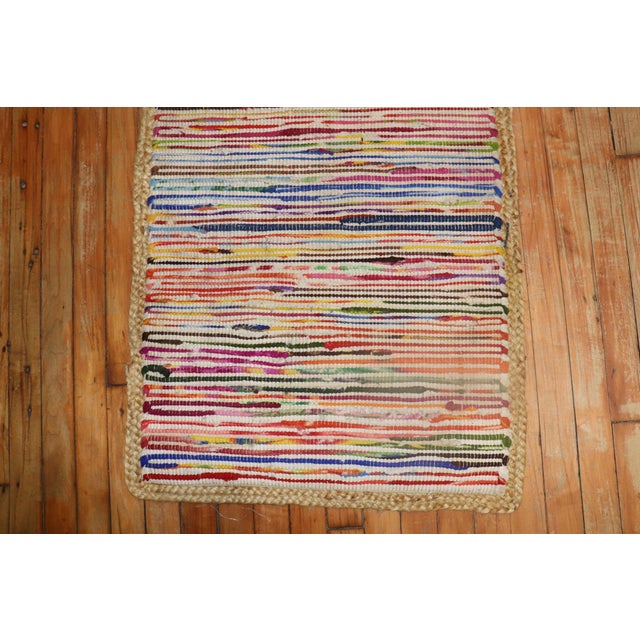 American Zabihi Collection Vintage Mini Size Rag Rug - 2'1" x 3'9" For Sale - Image 3 of 9