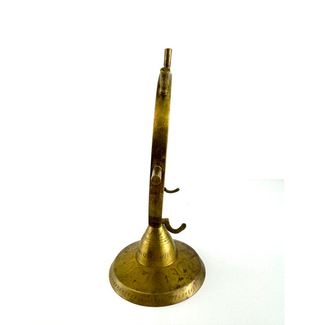 Mid 20th Century Brass Ship Wheel With Hand-Etched Detail For Sale - Image 11 of 14