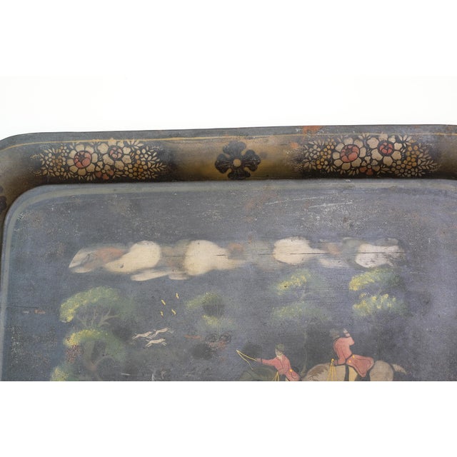 English 19th Century English Tole Equestrian Tray For Sale - Image 3 of 3