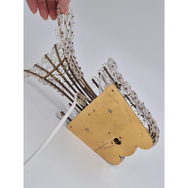 Swedish Modern Wall Light in Brass with Flower Decor, 1950s For Sale - Image 13 of 15