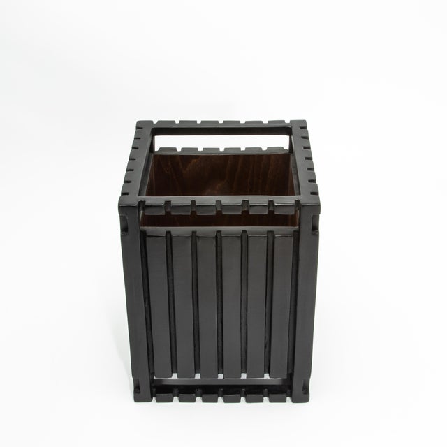 R & Y Augousti Waste Bin in Black Oak by R&y Augousti For Sale - Image 4 of 7