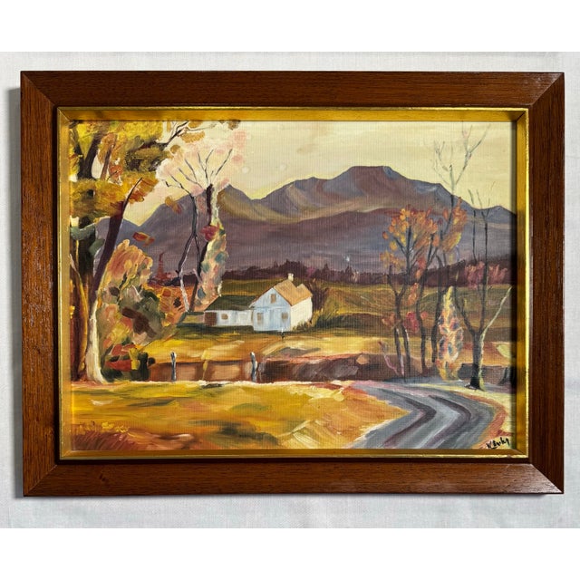 American Mid 20th Century American Landscape Still Life Original Oil Paintings, a Pair For Sale - Image 3 of 15