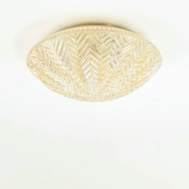 Stunning light amber glass flush mount/ceiling light from Limburg, Germany's leading glasswork, renowned for its premium...