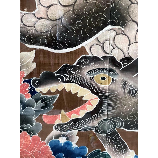 Early 20th Century Framed Japanese Futon Cover Textile Art with Resist Yuzen Dye For Sale - Image 5 of 9