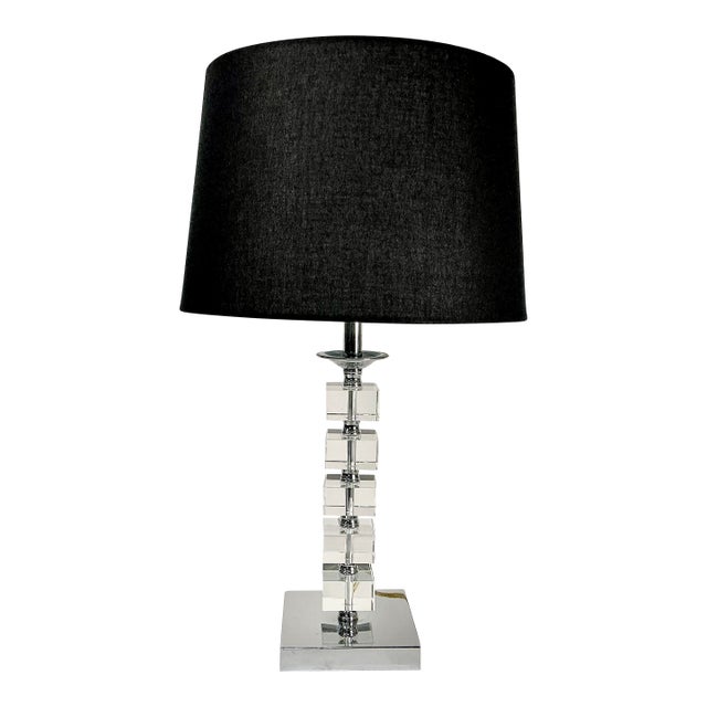 1970s Vintage Contemporary Modern Stacking Square Lucite Cubes Table Lamp For Sale