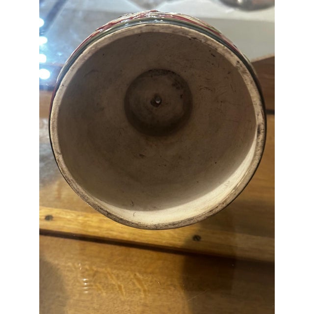 Small Art Nouveau Majolica Lampshade with Raised Floral Decoration, 1890s For Sale - Image 12 of 18