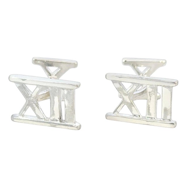 1990s Pair of Tiffany & Co Estate Cufflinks Sterling Silver 6.20 Grams For Sale