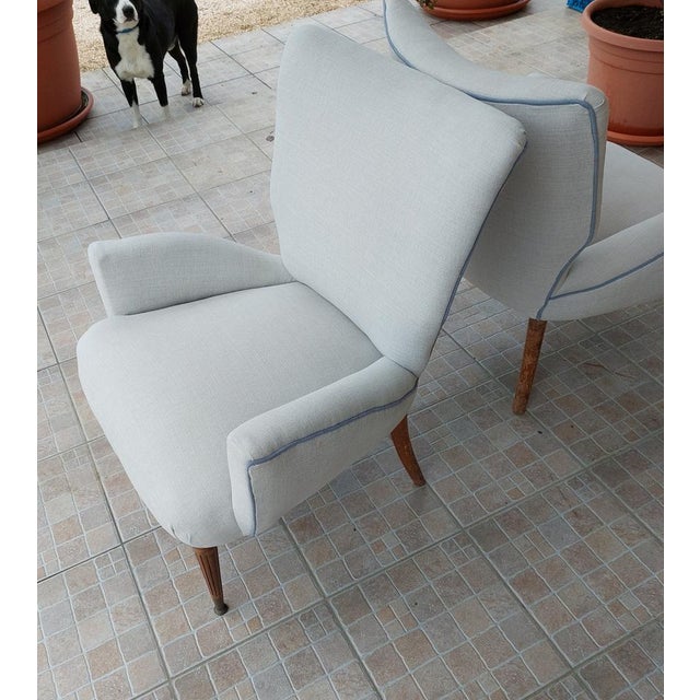 1950s Italian Lounge Chairs in the style of Gio Ponti, 1950s, Set of 2 For Sale - Image 5 of 9