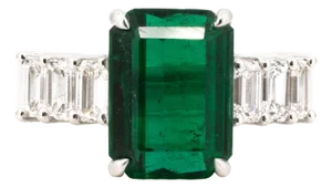 Late 20th Century 18k Emerald Ring, Size 5