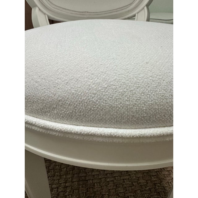 Wood Set of 8 Louis XVI Style White Upholstered Dining Chairs For Sale - Image 7 of 12