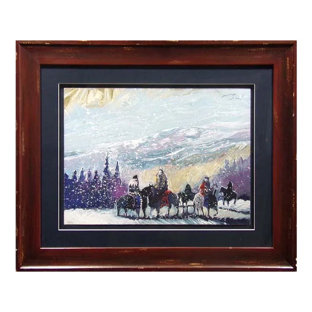 Earl Biss "Mountain Crows" Limited Edition Serigraph Framed on Paper Hand Signed For Sale