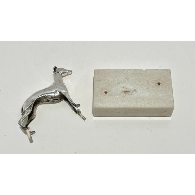Silver Samuel Kirk & Son Sterling Silver Greyhound / Whippet Miniature Sculpture on Marble Base – Solid 925 – Baltimore For Sale - Image 8 of 12