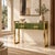 Olive Green Murano Glass Console Table with Brass Accents from Justfurnituress SRL For Sale - Image 9 of 11