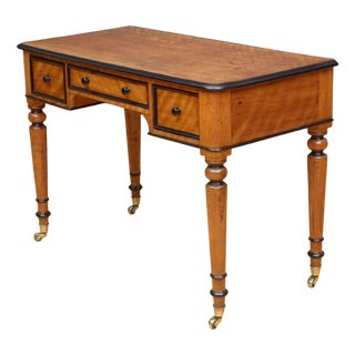 Victorian Satin Birch Writing Table For Sale