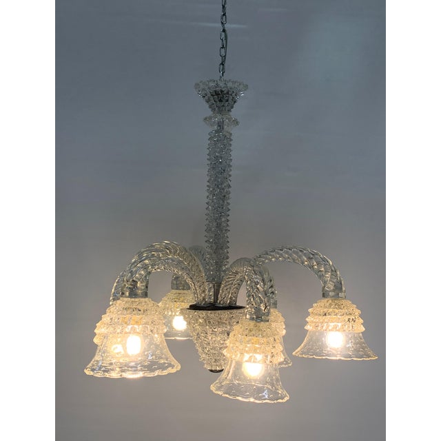 Barovier E Toso Chandelier, 1960s, Murano, Rostrato from Barovier & Toso, 1950s For Sale - Image 4 of 9