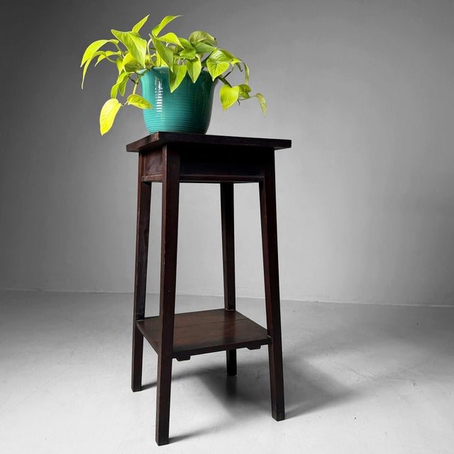 Japanese Wooden Plant Stand with Two Tiers, 1930s For Sale - Image 10 of 16