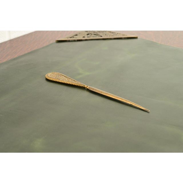 Tiffany Studios Tiffany Studios New York Grapevine Bronze Doré and Favrile Slag Glass Letter Opener For Sale - Image 4 of 11