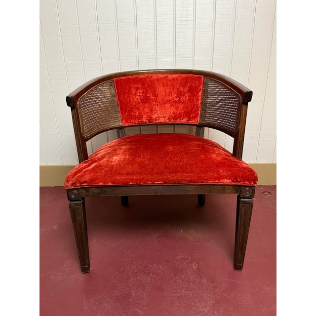 Persimmon Vintage Mid-Century Upholstered Armchair For Sale - Image 8 of 8