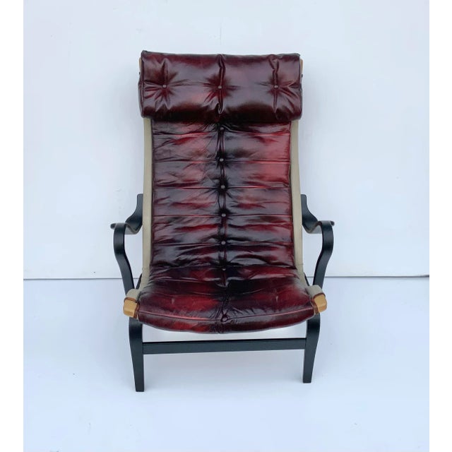Brown Vintage Bolt 69 Chair in Oxblood Leather by Bruno Mathsson for Dux, 1960s For Sale - Image 8 of 16