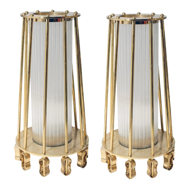 Tubular Floor Lights from Venini, Set of 2 For Sale