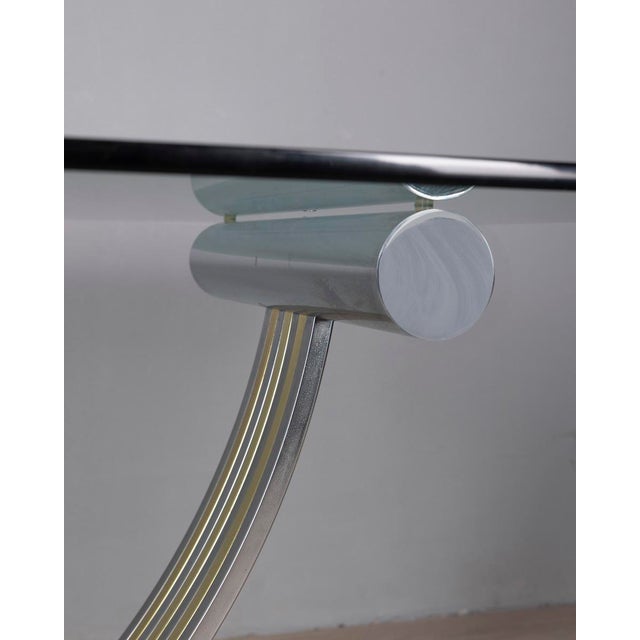 Vintage Metal, Brass, and Glass Table by Renato Zevi, 1970s For Sale - Image 9 of 12