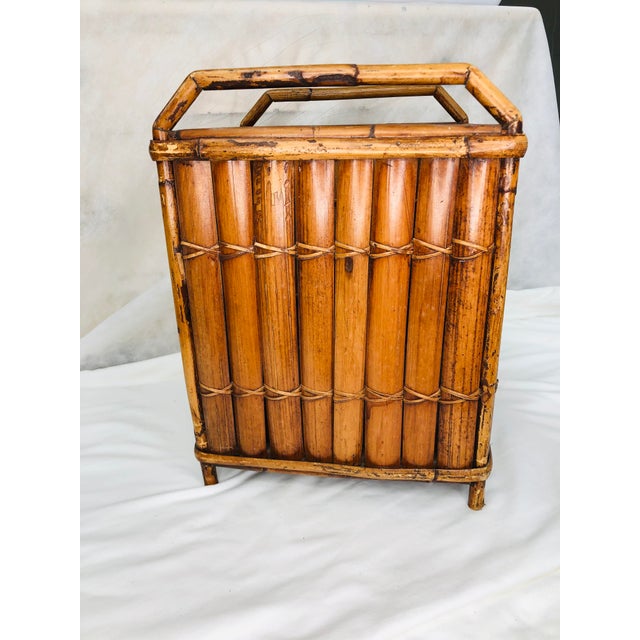 1970s Bamboo Kindling Box Chairish