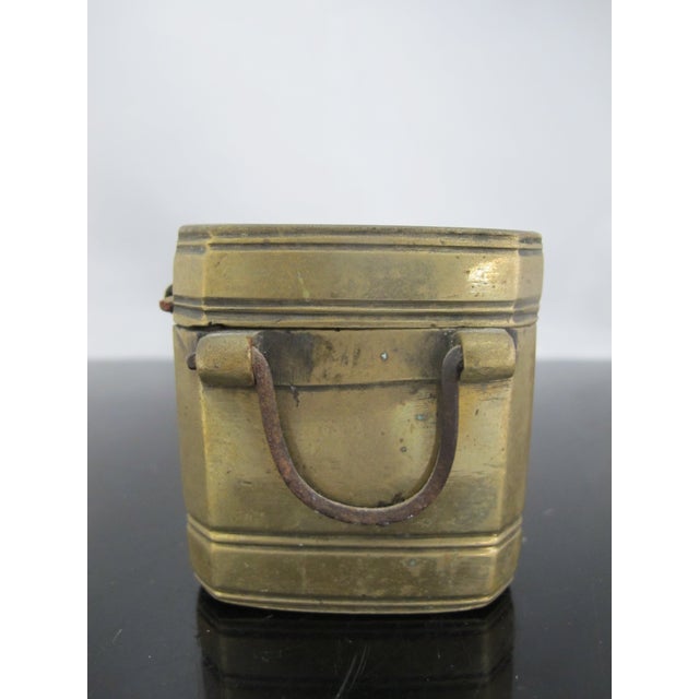 Metal Antique Mindanao Southeast Asian Brass Lime Betel Nut Snuff Box For Sale - Image 7 of 13