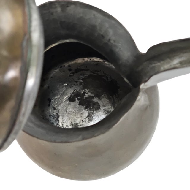 Antique 19th C Saudi Bedouin Dallah – 11” Chased Brass, Tin Lined, Signed Ali For Sale - Image 10 of 13