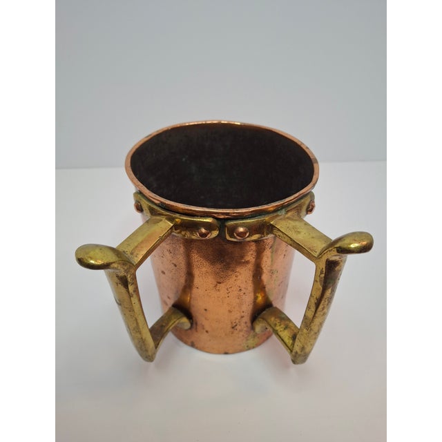Antique 19th C Eastern European Copper Netilat Yadayim Ritual Washing Cup - Judaica For Sale - Image 13 of 14