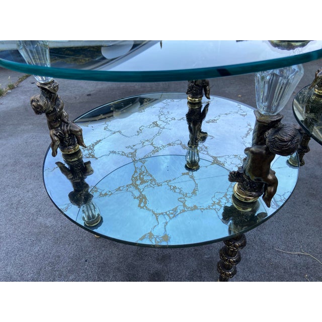 Silver 1940s Hollywood Regency Goran of Belgium End Table Set of Two Unmarked For Sale - Image 8 of 12