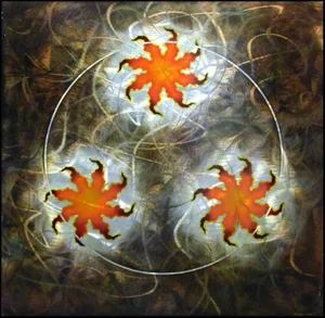 "Trine III" Contemporary Pigment and Polymer Artwork on Steel by Aryen Hart