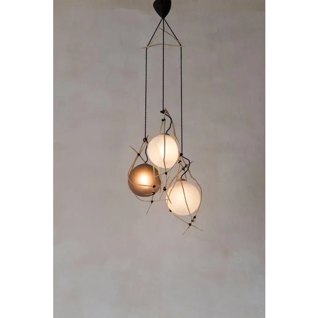 Contemporary Hermanos Sculpted Suspension Lighting by Jérôme Pereira For Sale - Image 3 of 5