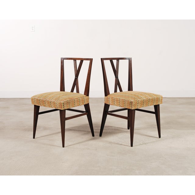 Wood Set of Eight Tommi Parzinger X-Back Mahogany Dining Chairs For Sale - Image 7 of 18