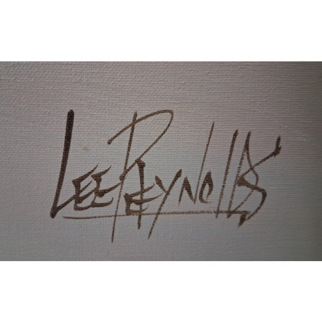 1960s 1960s Mid-Century Modern Oversized Lee Reynolds Floral Painting – Gold Regency Frame For Sale - Image 5 of 6