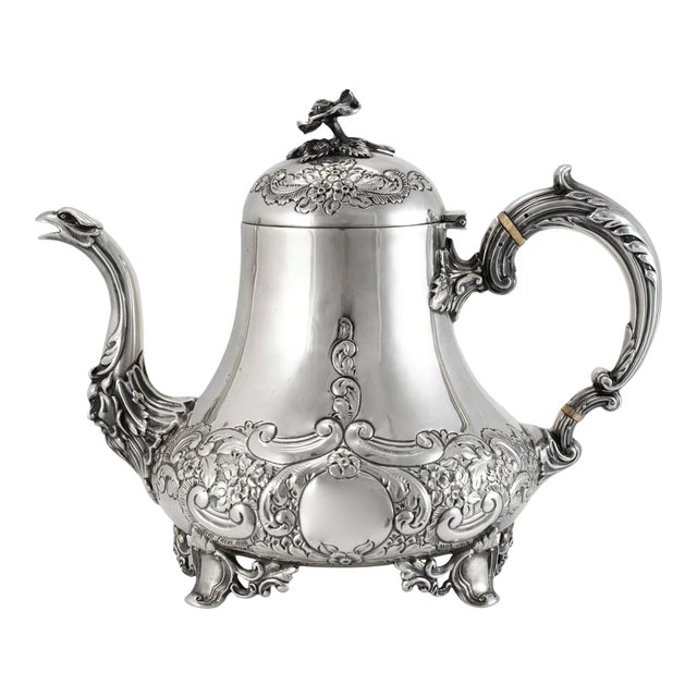 Antique j.g Ltd Heavy 925 Sterling Silver a Teapot With Hinged Cover For Sale