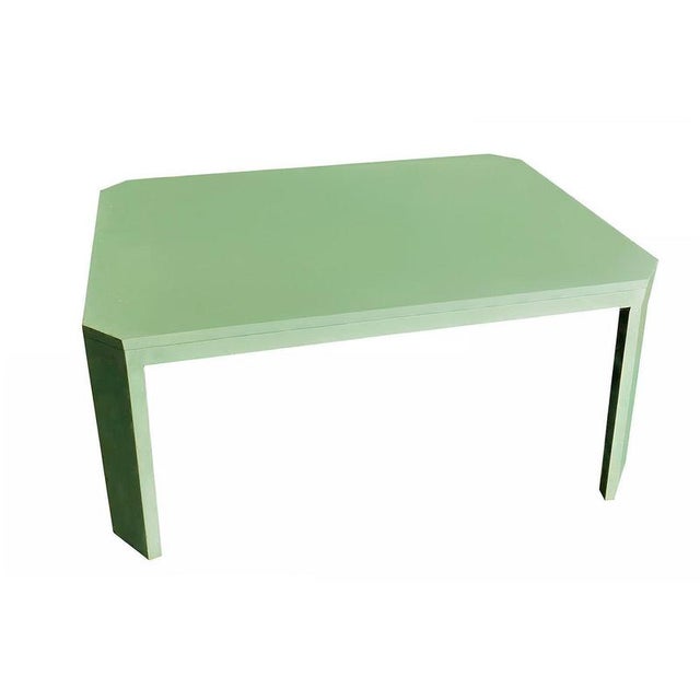 Paint Acento Dining Table in Aquamarine Lacquer by Moanne For Sale - Image 7 of 7