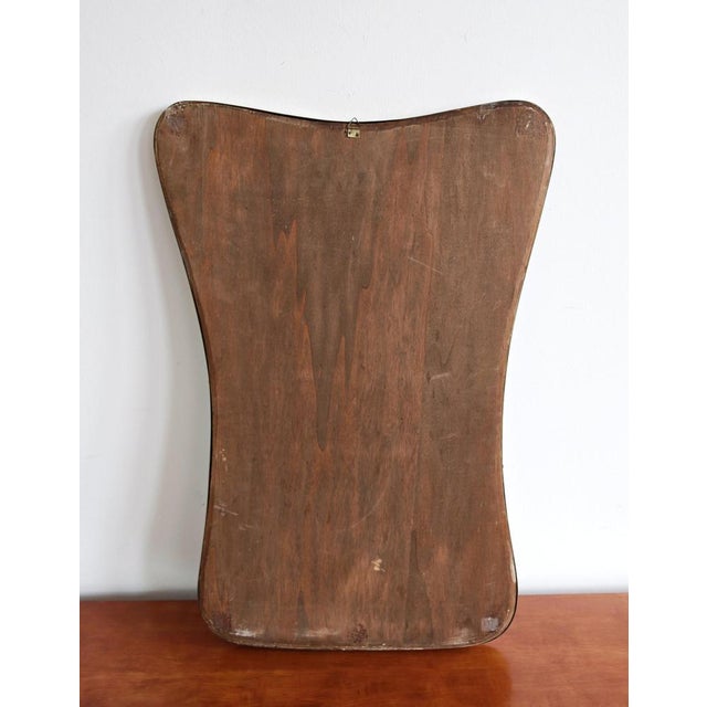 Metal Mid-Century Modern Bevelled Mirror with Brass Frame by Gio Ponti, 1950s For Sale - Image 7 of 11
