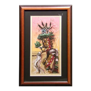 Larry Fodor "Speckled Corn Kachina II" Hand Signed Custom Framed Limited Edition Lithograph