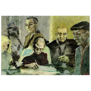 Large Figurative Abstract Oil by Chicago Artist Robert D Smeltzer
