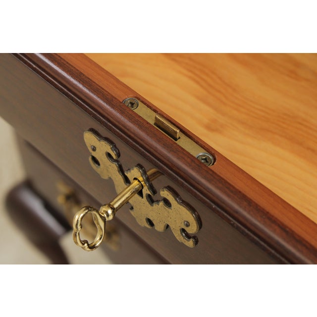 Ethan Allen Cherry Georgian Court 2 Piece Secretary Desk For Sale - Image 10 of 18