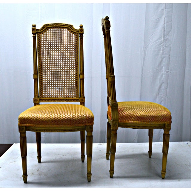 Louis XVI Style/ High CaneBack Chairs Pair Chairish