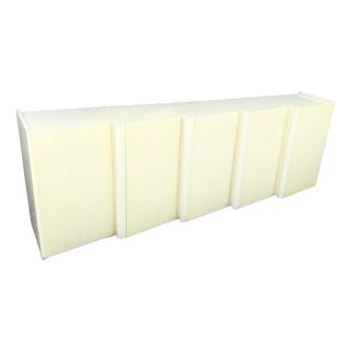Postmodern Cream Woodgrain Finished Sawtooth Wave Credenza For Sale